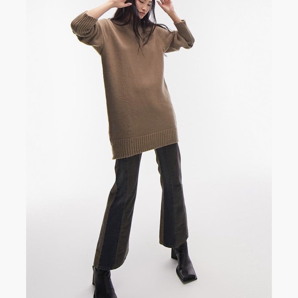 NWT Topshop Mock Neck Sweater mini dress - Picture 4 of 4